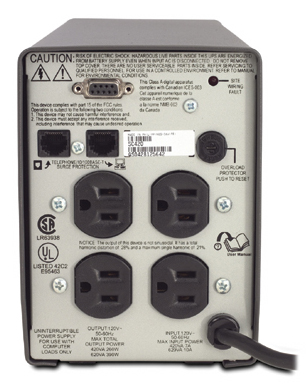 APC Smart-UPS SC 420VA 120V - Back View