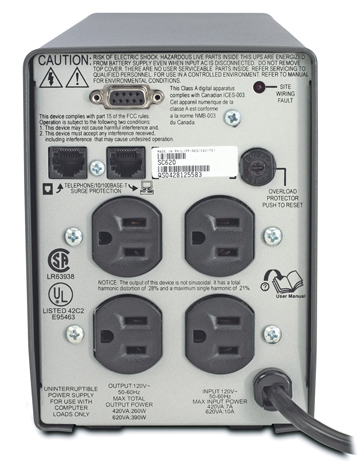 APC Smart-UPS SC 620VA 120V - Back View