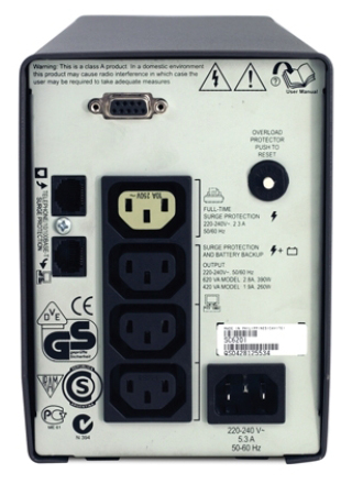APC Smart-UPS SC 620VA 120V - Back View