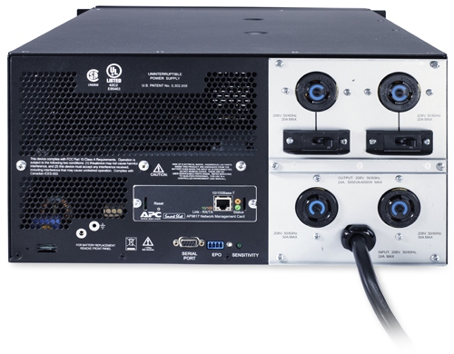 APC Smart-UPS 5000VA 208V Rackmount/Tower Back View